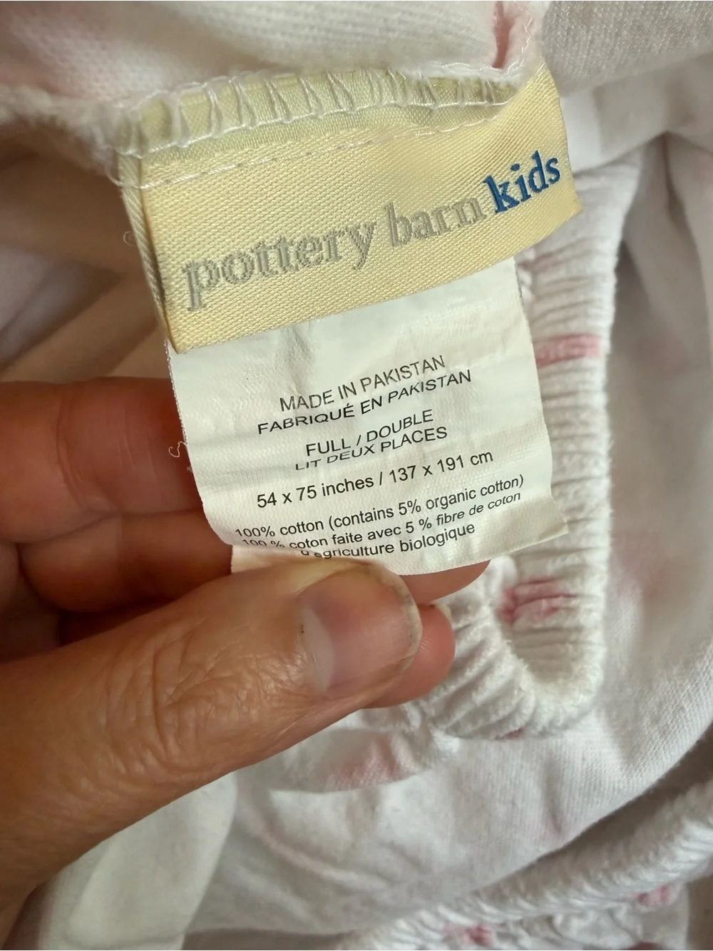 Pottery Barn Kids Full/Double Pink Heart Flannel Sheet Set Fitted Flat coquette